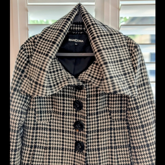 Marcona Black and White Houndstooth Coat - Picture 4 of 11